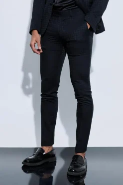 Skinny Tonal Houndstooth Trouser
