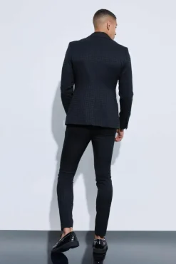 Skinny Tonal Houndstooth Trouser