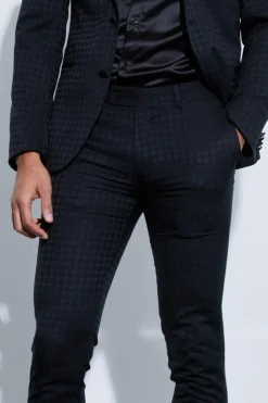 Skinny Tonal Houndstooth Trouser