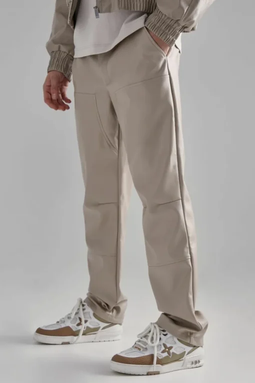 Sleeveless Pu Single Breasted Suit