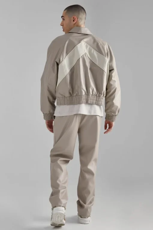 Sleeveless Pu Single Breasted Suit