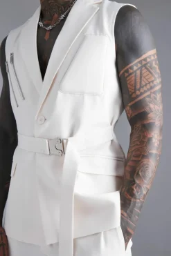 Sleeveless Skinny Fit Suit