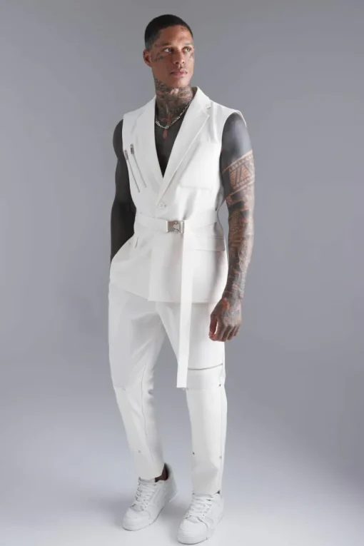 Sleeveless Skinny Fit Suit