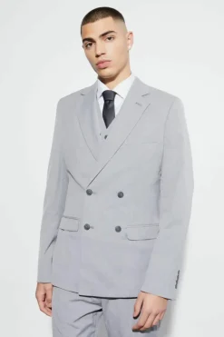 Slim Double Breasted Suit Jacket