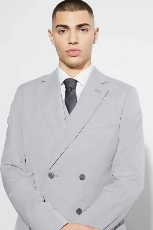 Slim Double Breasted Suit Jacket
