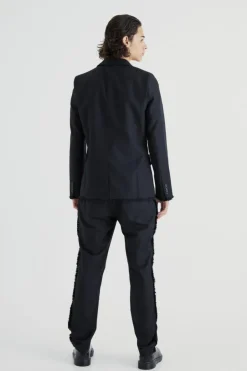 Slim Fit Blazer With Distressed Seams