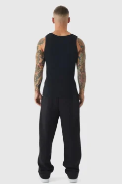 Slim Fit Branded Ribbed Vest