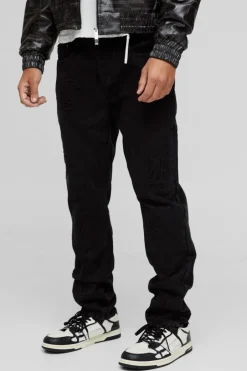 Slim Fit Cross Embossed Jeans