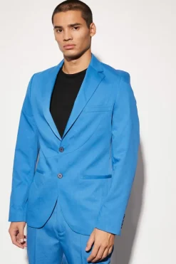 Slim Fit Curved Seam Detail Suit Jacket
