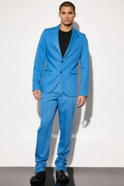 Slim Fit Curved Seam Detail Suit Jacket