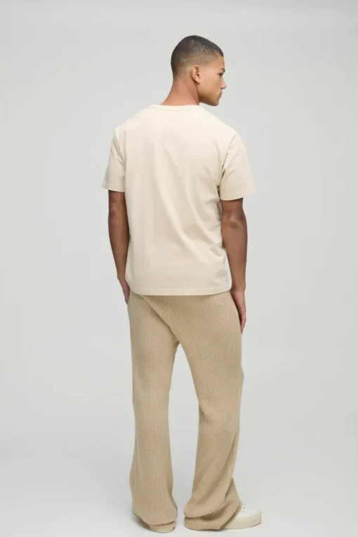 Slim Fit Flared Ribbed Cross Knitted Jogger