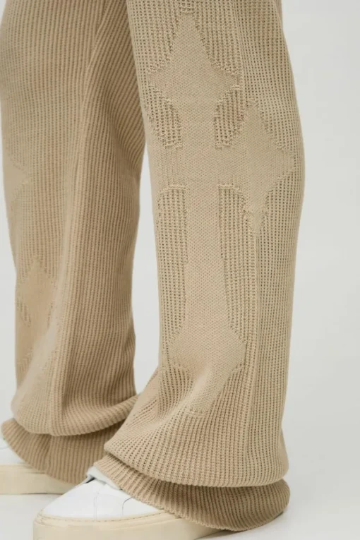 Slim Fit Flared Ribbed Cross Knitted Jogger