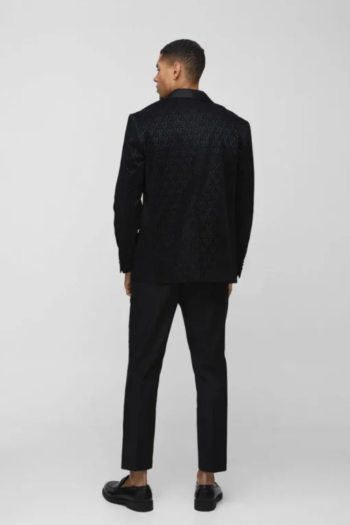 Slim Fit Flock Velour Blazer & Trouser