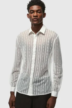 Slim Fit Long Sleeve Lace Shirt