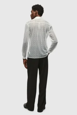 Slim Fit Long Sleeve Lace Shirt