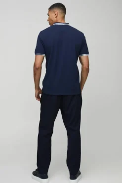 Slim Fit Man Signature Tipped Pique Polo