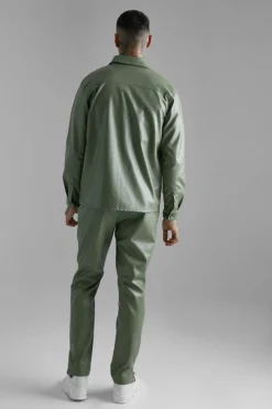 Slim Fit Pu Trousers