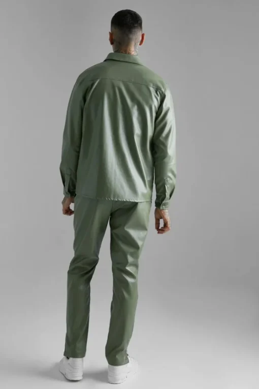 Slim Fit Pu Trousers