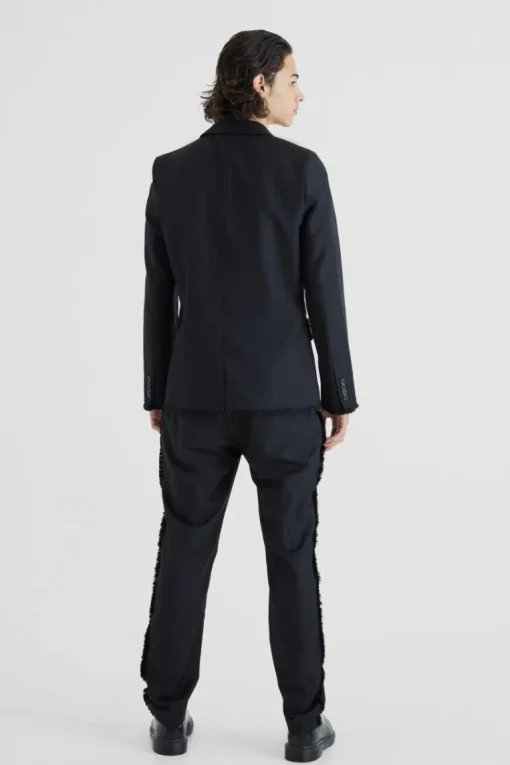 Slim Fit Smart Trousers With Distressing