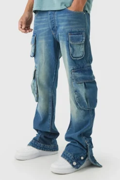 Slim Flared Cargo Gusset Jeans