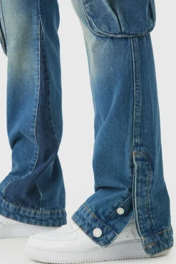 Slim Flared Cargo Gusset Jeans