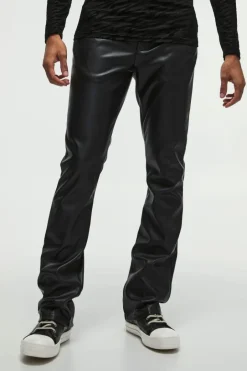 Slim Flared Pu Trousers