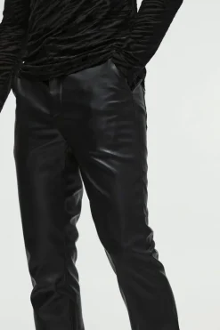 Slim Flared Pu Trousers