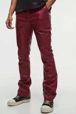 Slim Flared Pu Trousers