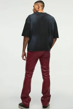 Slim Flared Pu Trousers