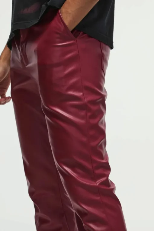Slim Flared Pu Trousers