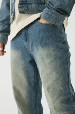 Slim Rigid Flare Herringbone Fabric Interest Jeans