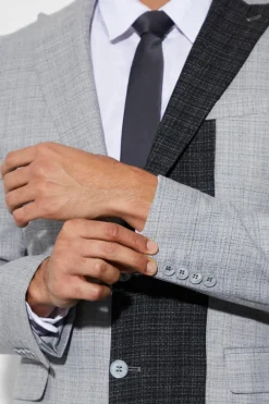 Slim Single Breasted Contrast Lapel Blazer