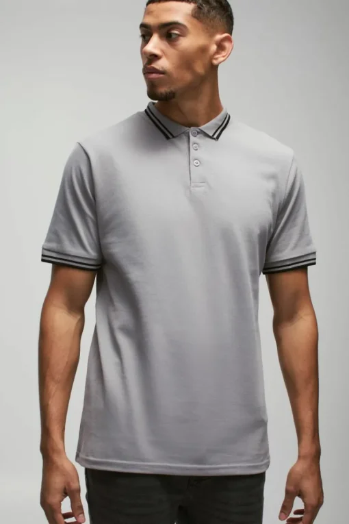 Slim Tipped Pique Polo