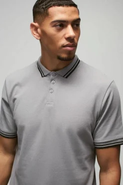 Slim Tipped Pique Polo