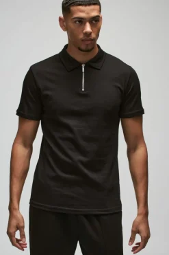 Slim Zip Neck Polo