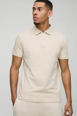 Slim Zip Neck Polo