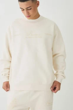 Smart Oversized Super Heavyweight Flock Print Sweatshirt