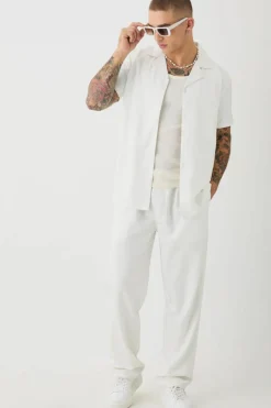 Soft Twill Tonal Monogram Shirt & Trouser Set