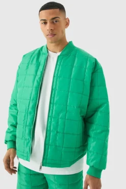 Square Quilted Oversized Pocket Bomber Set