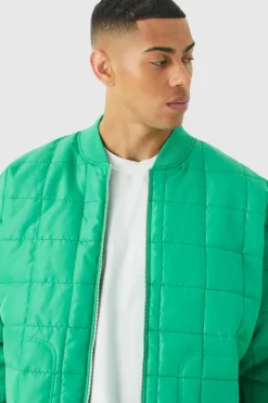 Square Quilted Oversized Pocket Bomber Set