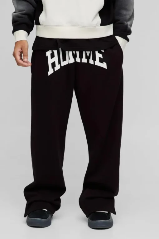Straight Fit Homme Print Split Hem Jogger