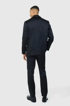 Straight Fit Satin Blazer & Trouser Suit