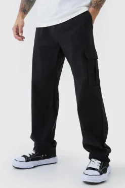 Straight Leg Elasticated Waist Bengaline Cargo Trouser
