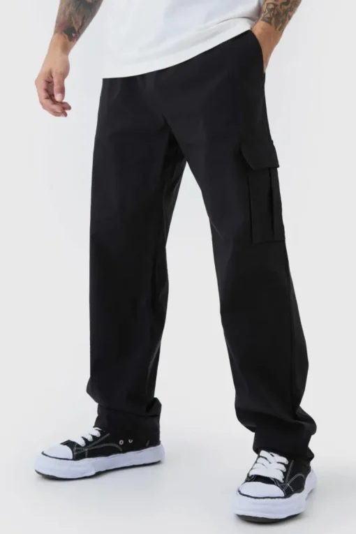 Straight Leg Elasticated Waist Bengaline Cargo Trouser