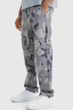Straight Leg Pixel Camo Cargo Pocket Trouser