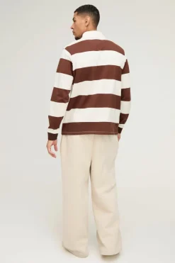 Stripe Long Sleeve Rugby Polo