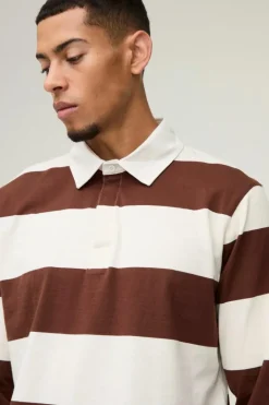 Stripe Long Sleeve Rugby Polo