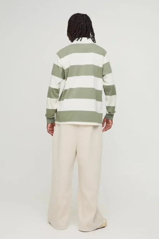 Stripe Long Sleeve Rugby Polo