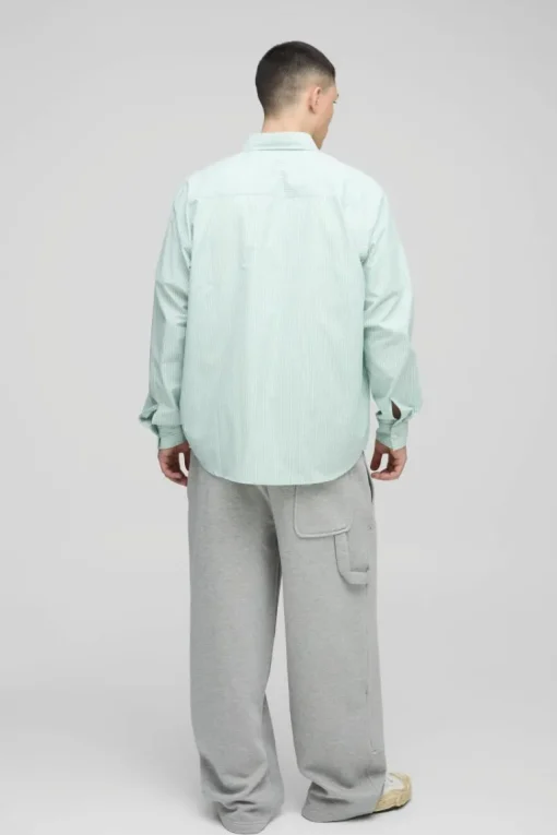 Super Oversized Long Sleeve Stripe Shirt
