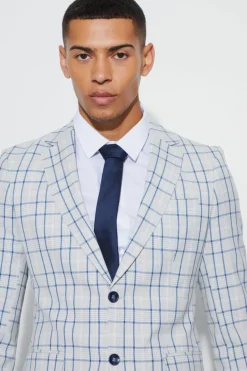 Super Skinny Check Single Breasted Suit